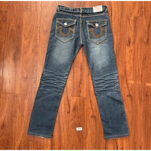 True Religion Julie Low Rise Super T Flap Straight Jeans Women's Sz 28x28